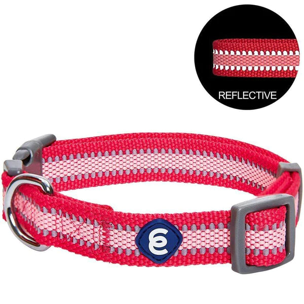 Blueberry Pet - French Pink | Back to Basics Reflective Dog Collar