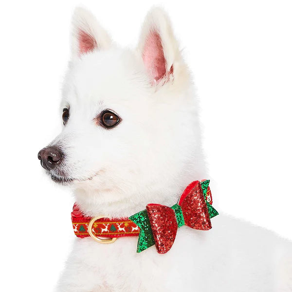Blueberry Pet - Reindeer | Christmas Dog Collar with Blingy Décor