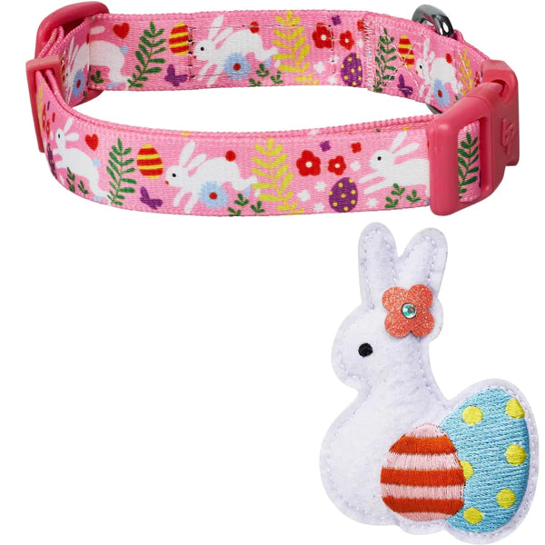 Blueberry Pet - Pink | Easter Bunny and Egg Dog Collar