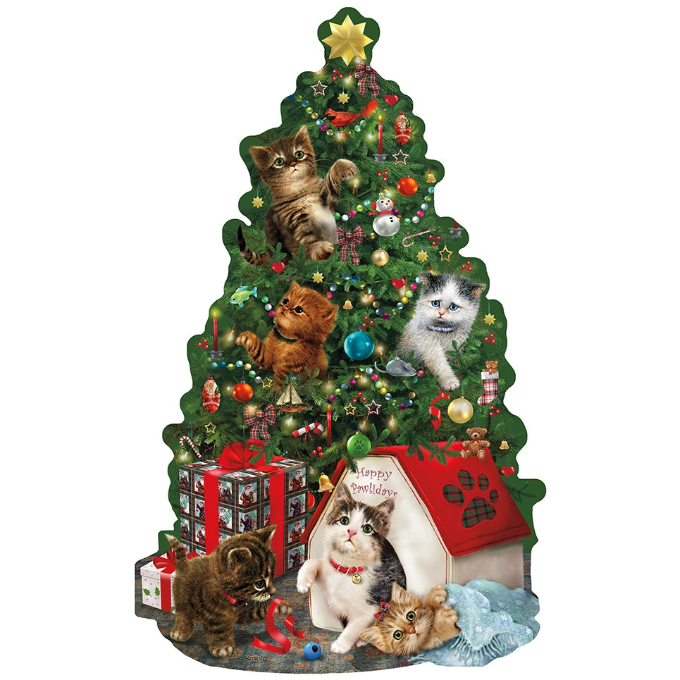 Sunsout - Puzzle Shaped Tree with Cat