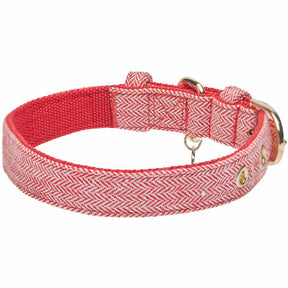 Blueberry Pet - Red | Textured Tweed Dog Collar