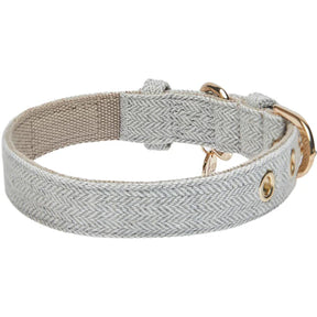 Blueberry Pet - Greyish Beige | Textured Tweed Dog Collar