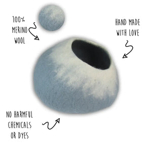 Walking Pet- Cat Cave Wool Sky Blue & White