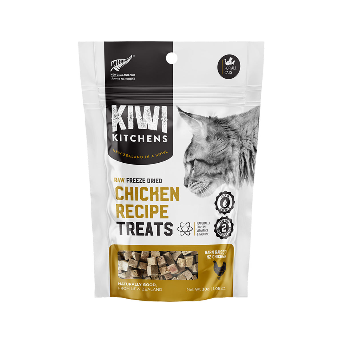 Kiwi Kitchens - Cat Chicken Recipe Treats W/Organ Meat Grass Fed Raw Freeze Dried