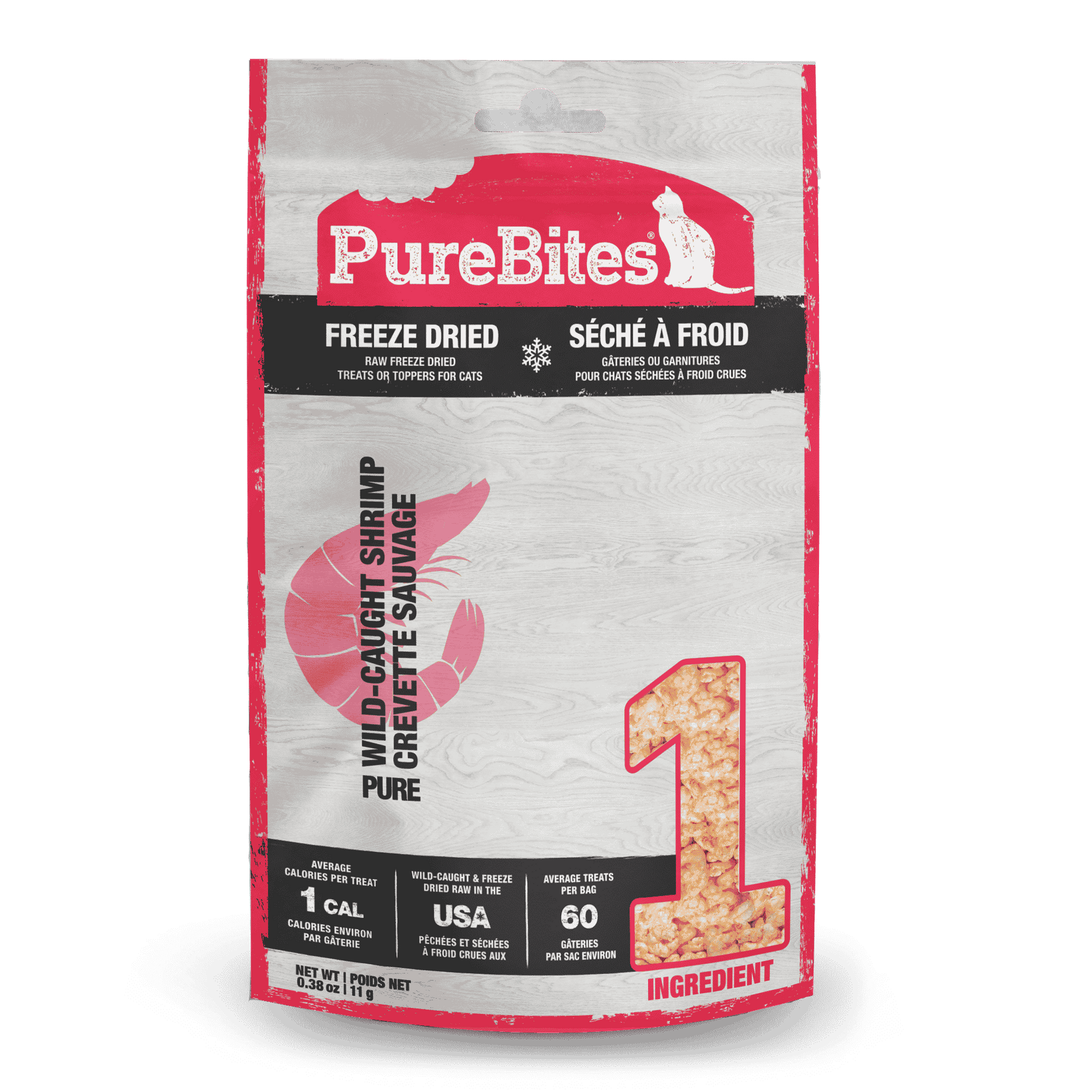 Pure Bites -  Freeze Dried Shrimp Wild-Caught Dog Treat-100% USA