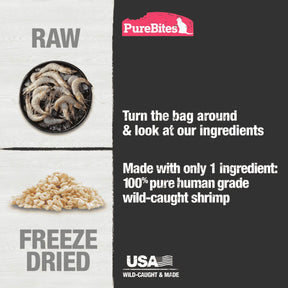 Pure Bites -  Freeze Dried Shrimp Wild-Caught Dog Treat-100% USA
