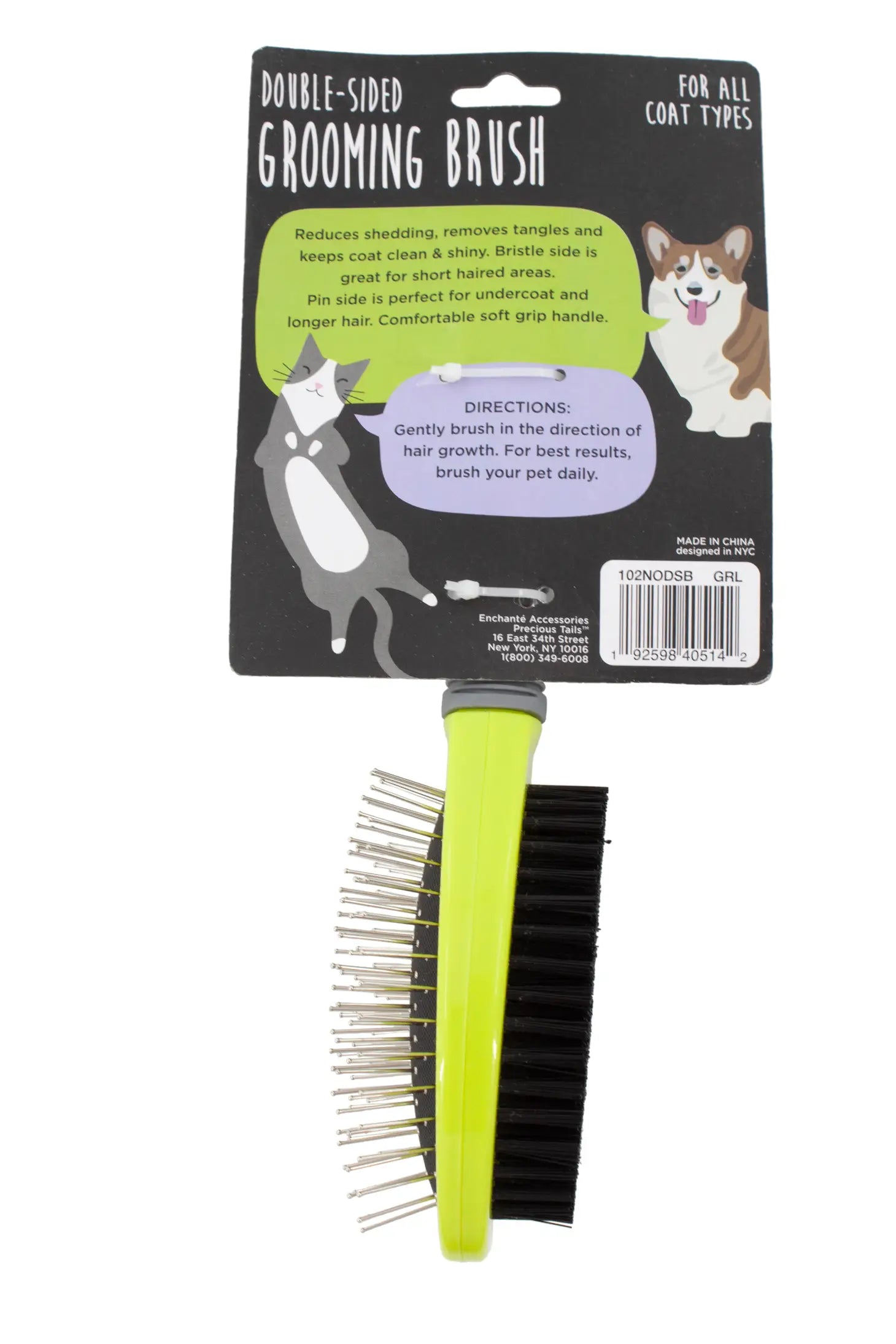 Precious Tails -  Double Sided Pet Grooming Brush - Southern Agriculture 