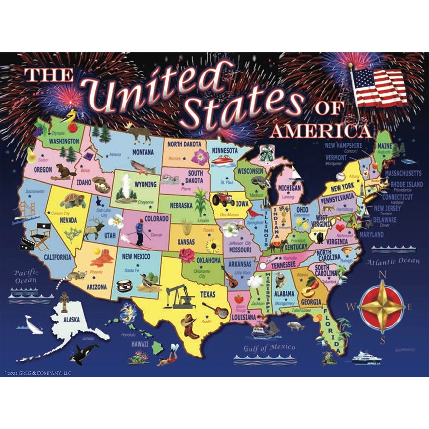 Sunsout - Puzzle USA Map