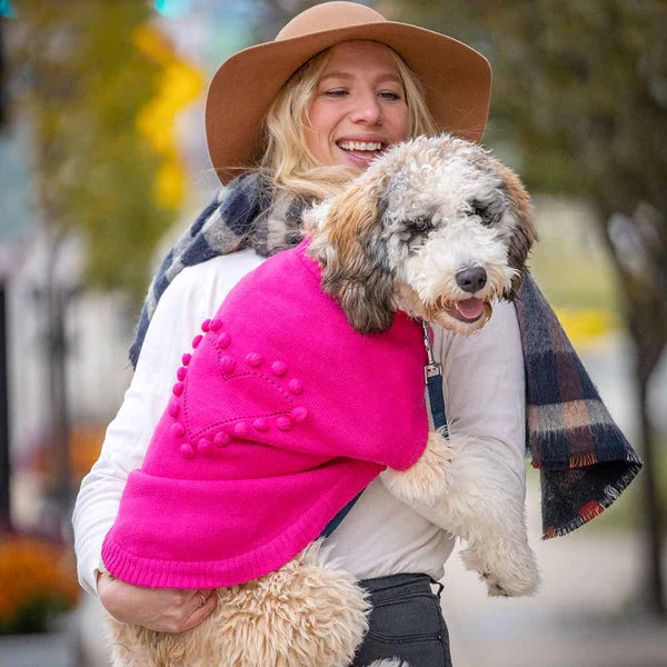 Blueberry Pet - Pink | Heart Designer Dog Sweater