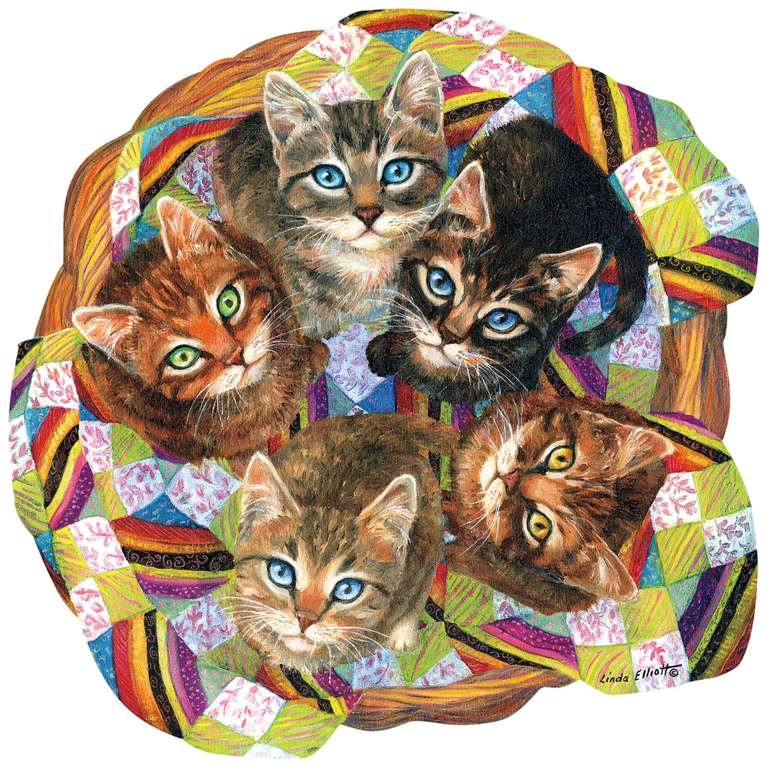 Sunsout - Puzzle Shaped Kitten Basket