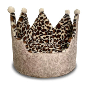 Precious Tails - Leopard Print Crown Pet Bed - Southern Agriculture 