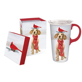 Evergreen Enterprises - Travel Cup Christmas Dog w/ Lid & Box - Southern Agriculture 