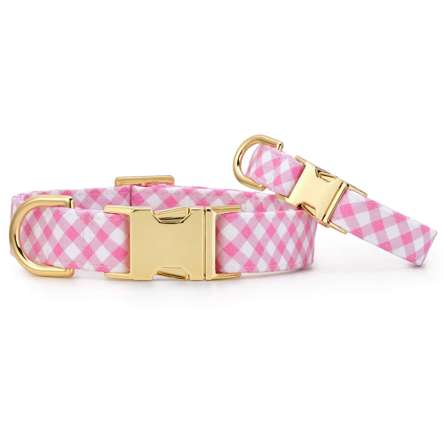 The Foggy Dog - Dog Collar Gingham Valentines Day Gold
