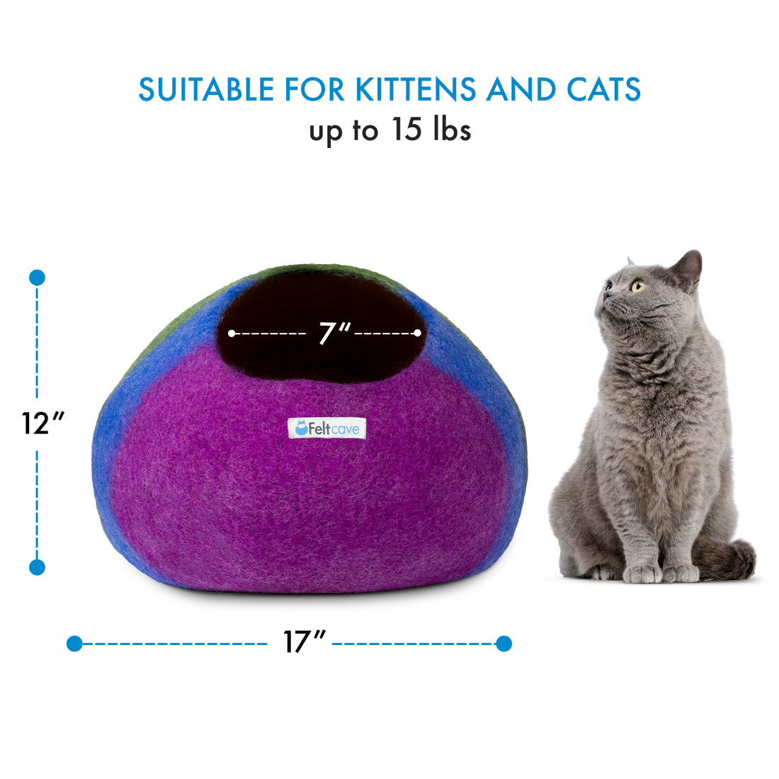 Feltcave - Cat Bed Cave Rainbow