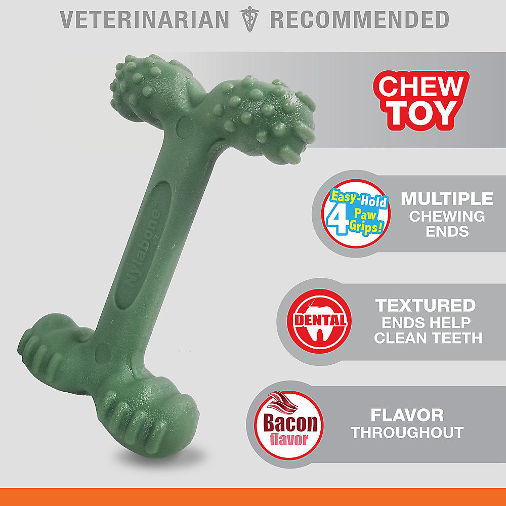 Nylabone - DuraChew Power Chew Easy-Hold Dental Chew Dog Toy - Bacon Flavor
