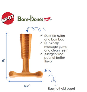 Ethical Pet Products - Bam-bones Plus Raised Nubs W/ Easy-To-Grip Shape Peanut Butter Flavor - Southern Agriculture 