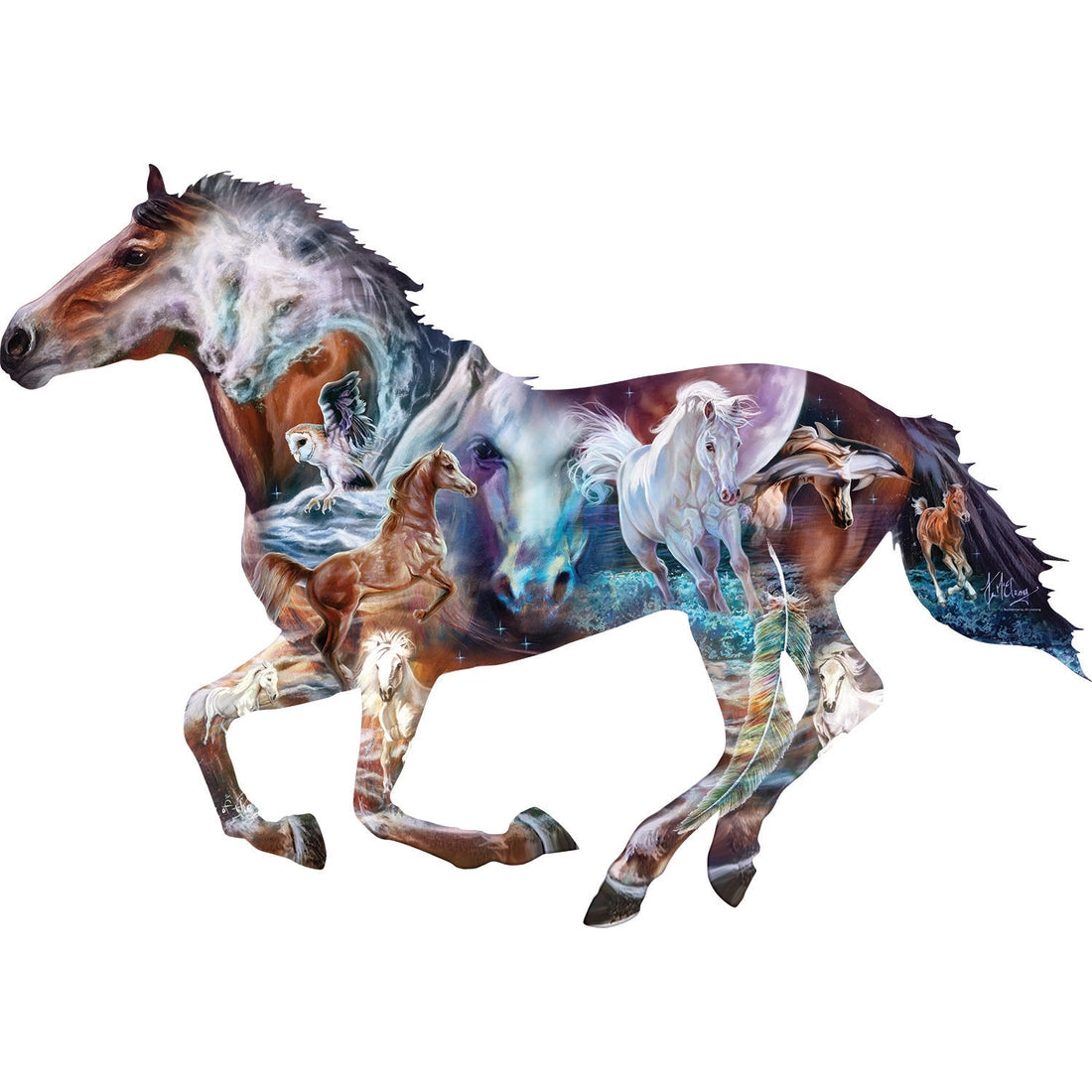 Sunsout - Puzzle Shaped Mystery of the Horse