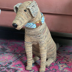 The Foggy Dog - Dog Collar Gingham Cornflower Blue Flannel