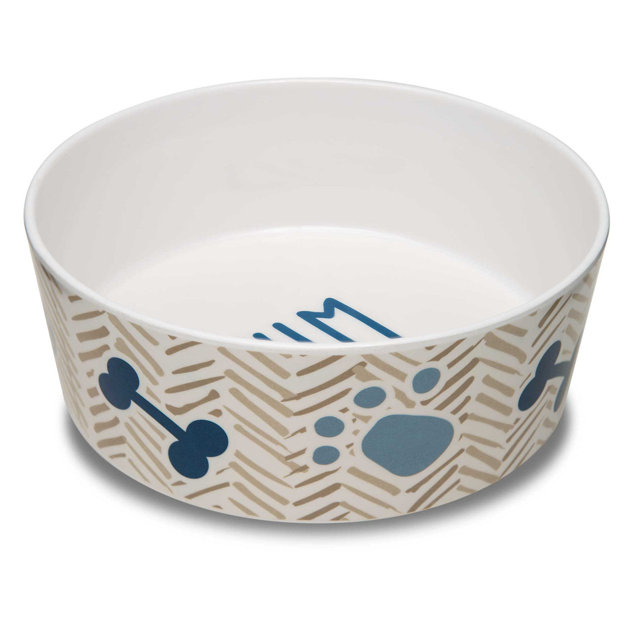 Loving Pets Inc. - Yum Chevron Bowl Blues Paws & Bones