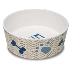 Loving Pets Inc. - Yum Chevron Bowl Blues Paws & Bones