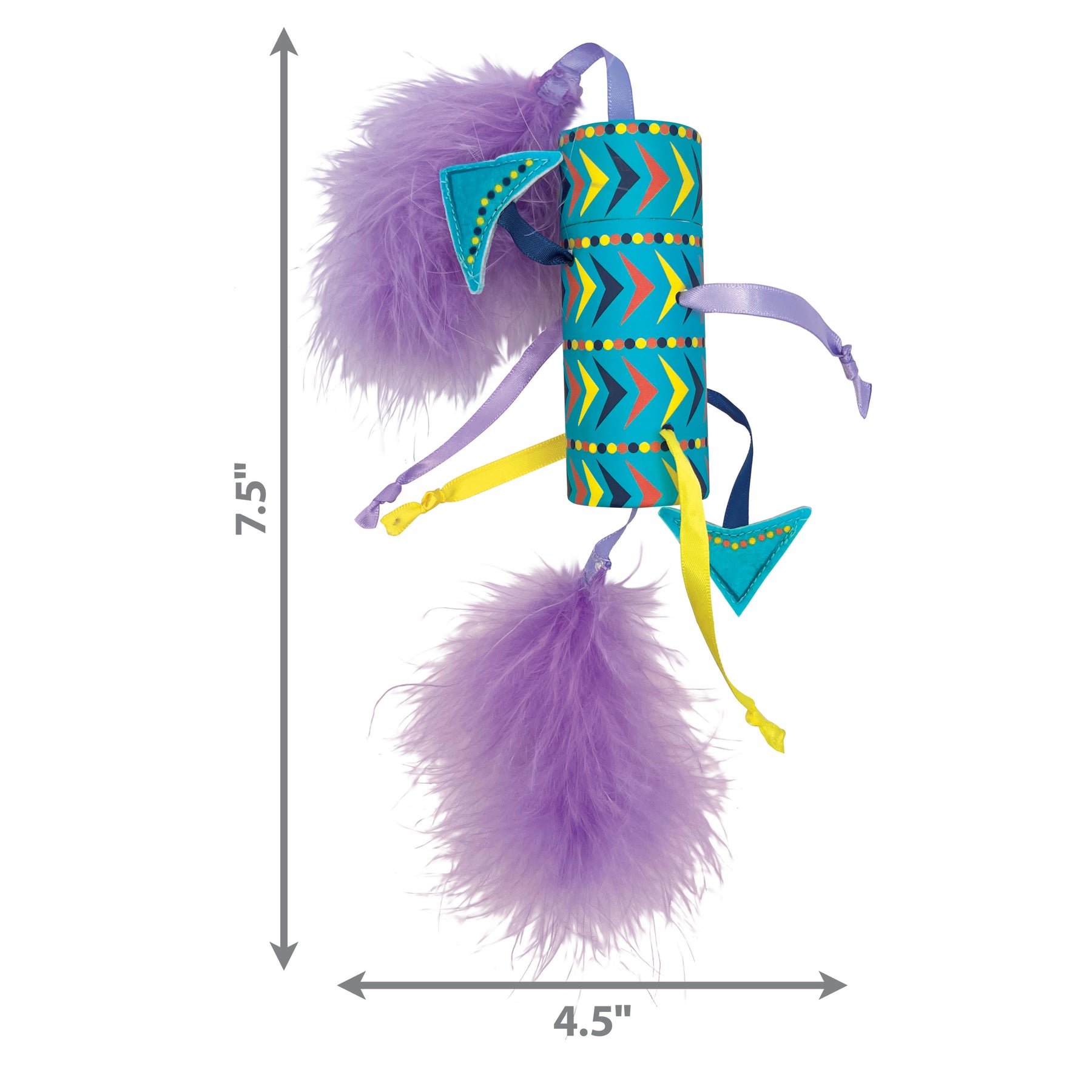 KONG - Vibez Bat-A-Bout Roller With Feathers & Ribbons