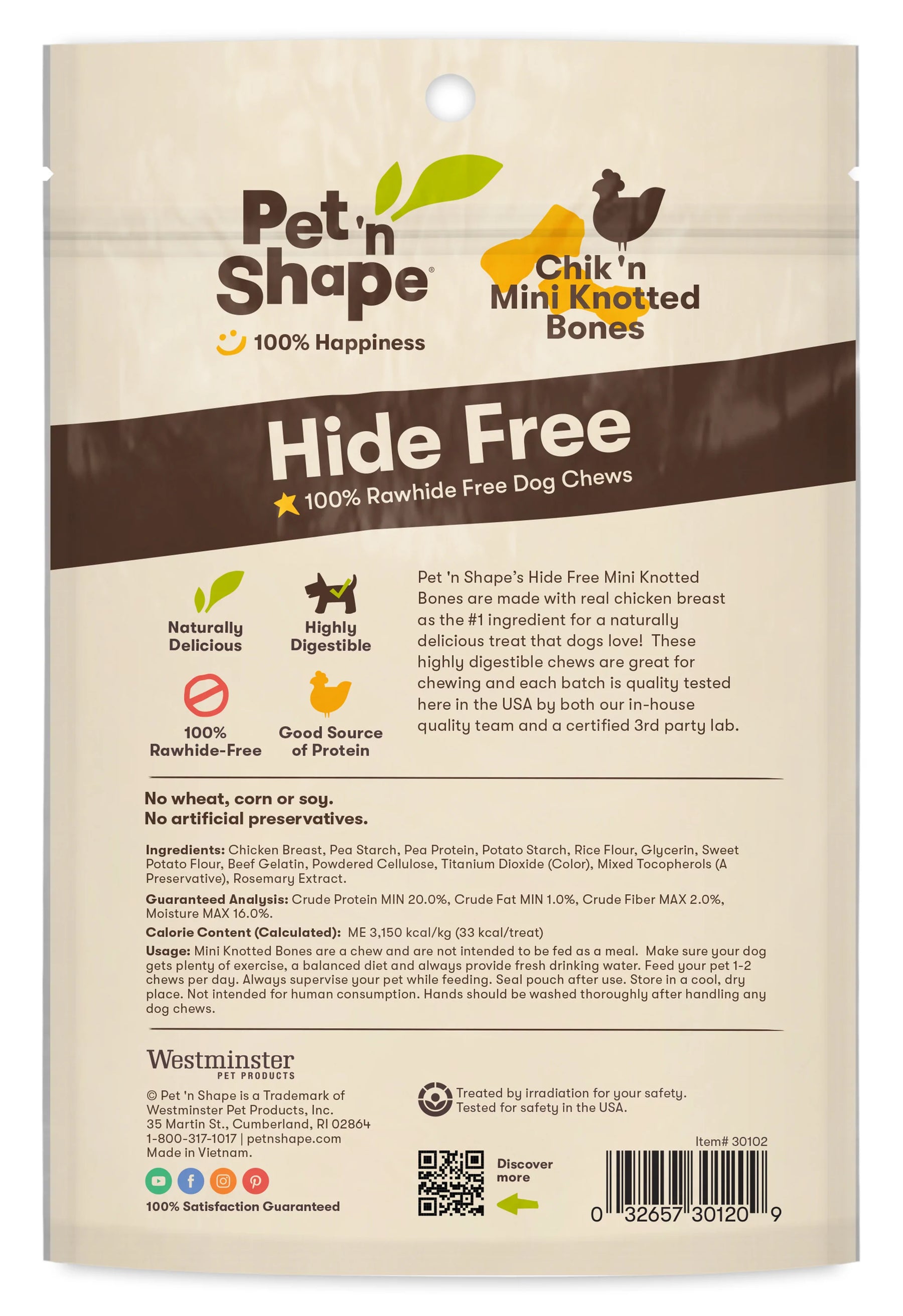Pet 'n Shape - Hide Free Chick 'n Mini Knotted Bones - Southern Agriculture 