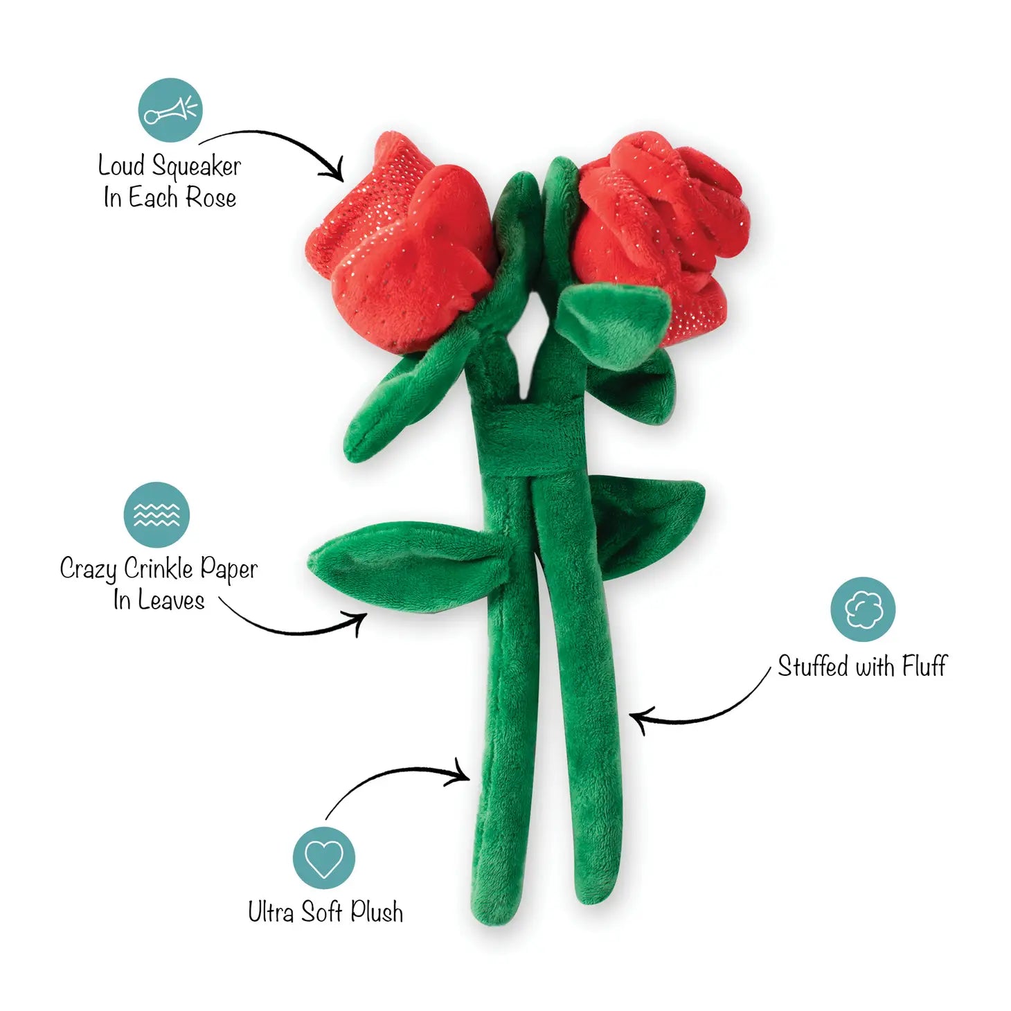 Petshop by Fringe Studio - Will You Accept This Rose? Dog Toy (2 Roses Set) - Southern Agriculture 