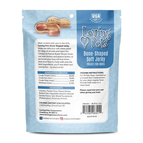 Loving Pets Inc. - Bone-Shaped Chicken & Peanut Butter Soft Jerky Treats For Dogs - Southern Agriculture 