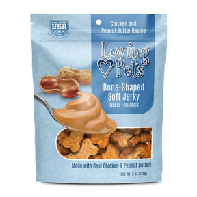 Loving Pets Inc. - Bone-Shaped Chicken & Peanut Butter Soft Jerky Treats For Dogs - Southern Agriculture 