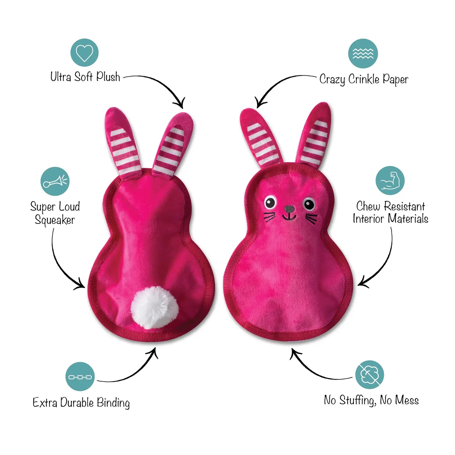 Petshop by Fringe Studio - Miss Cottontail Durable Dog Toy Plush - Southern Agriculture 