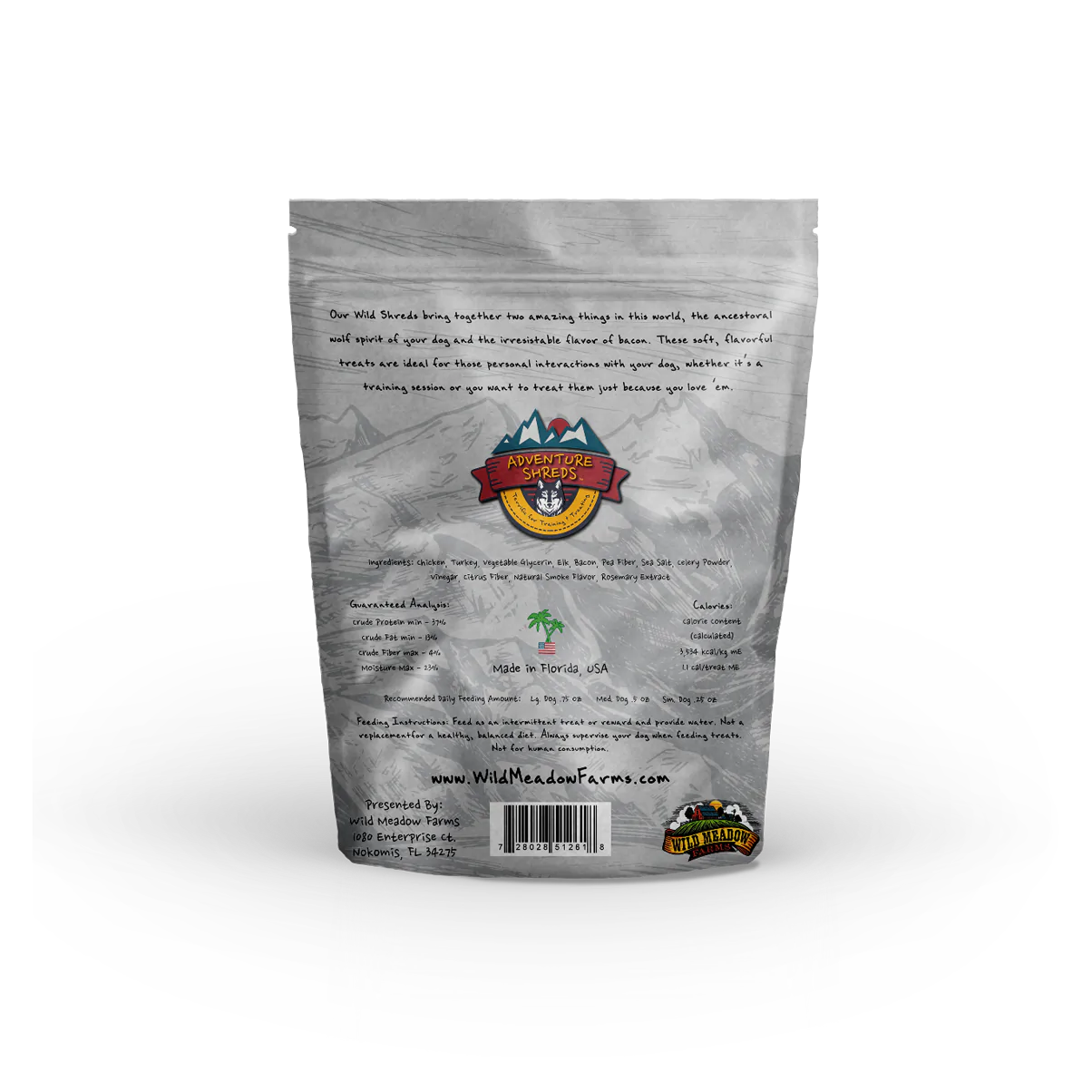 Wild Meadow Farms Adventure Shreds Elk & Bacon