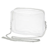 Capri Designs - Camera Crossbody - Clear PVC w Silver 8" x 5.5” x 2" - Southern Agriculture 