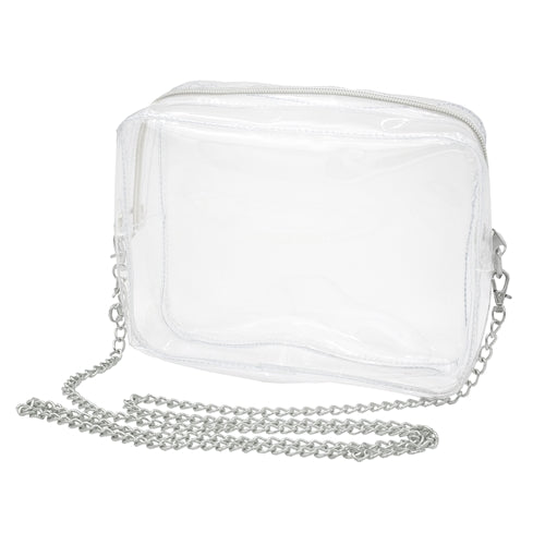 Capri Designs - Camera Crossbody - Clear PVC w Silver 8" x 5.5” x 2" - Southern Agriculture 