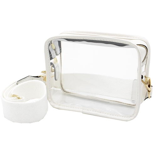 Capri Designs - Camera Crossbody - Clear PVC with White - Southern Agriculture 