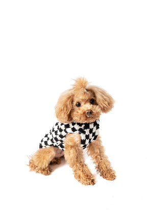 Chilly Dog - Dog Sweater Checkerboard Hoodie Wool