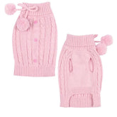 Pet Edge - Sweater Cable Knit With Button Accent Back