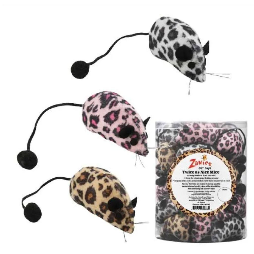 Pet Edge - Twice As Nice Mice Leopard Print