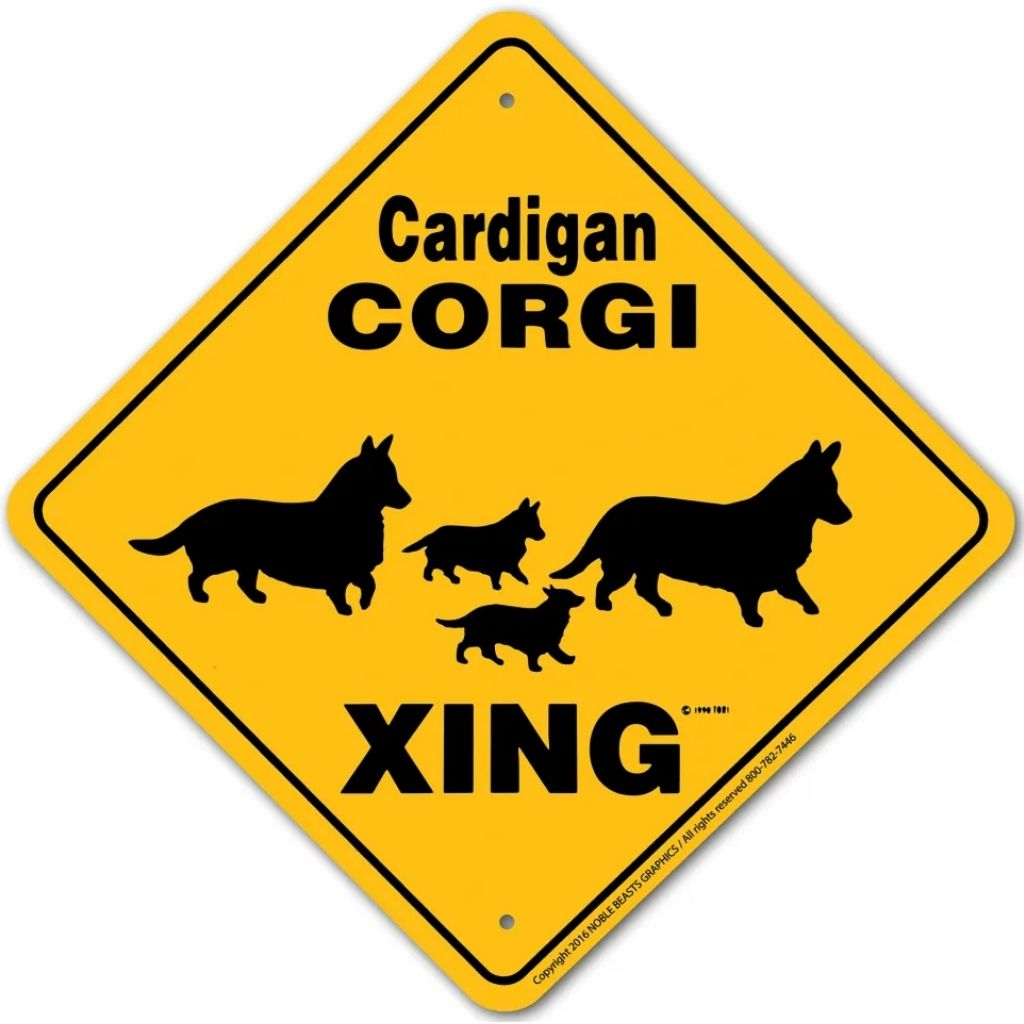 Noble Beasts - Welsh Cardigan Corgi X-ing Sign