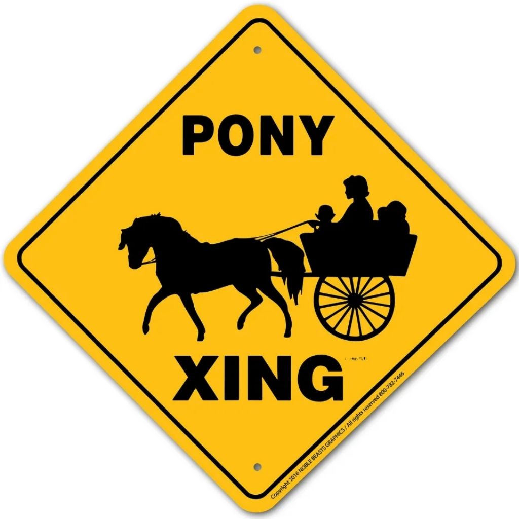 Noble Beasts - Pony Cart X-ing Sign