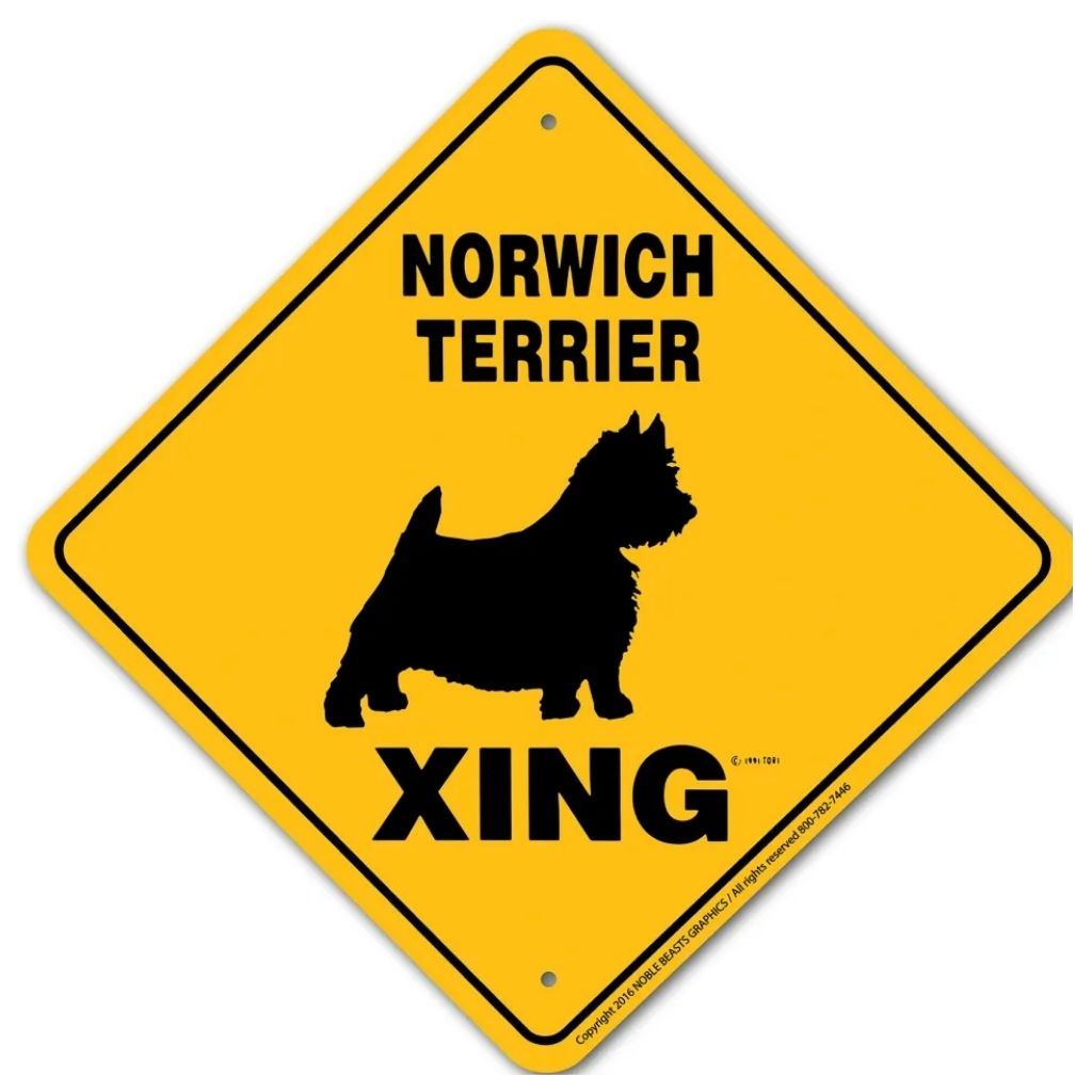 Noble Beasts - Norwich Terrier X-ing Sign