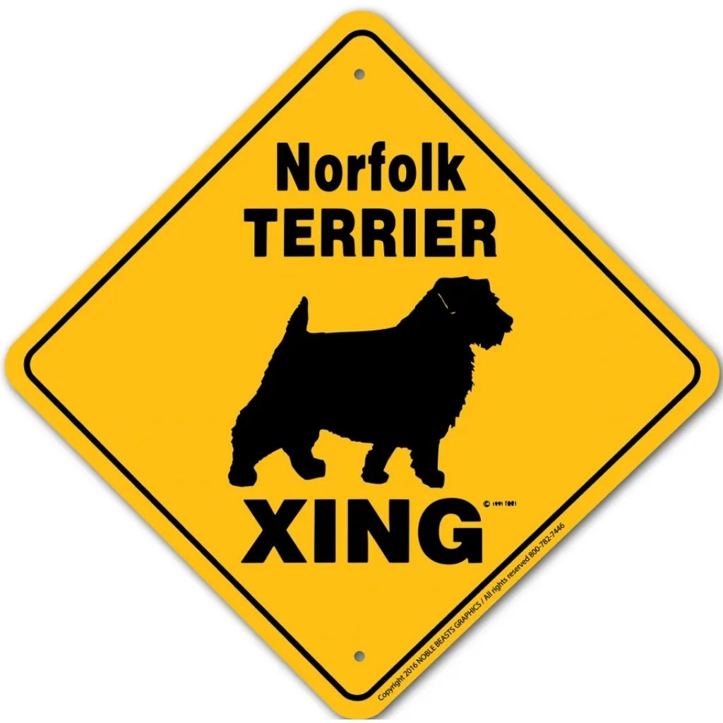 Noble Beasts - Norfolk Terrier X-ing Sign