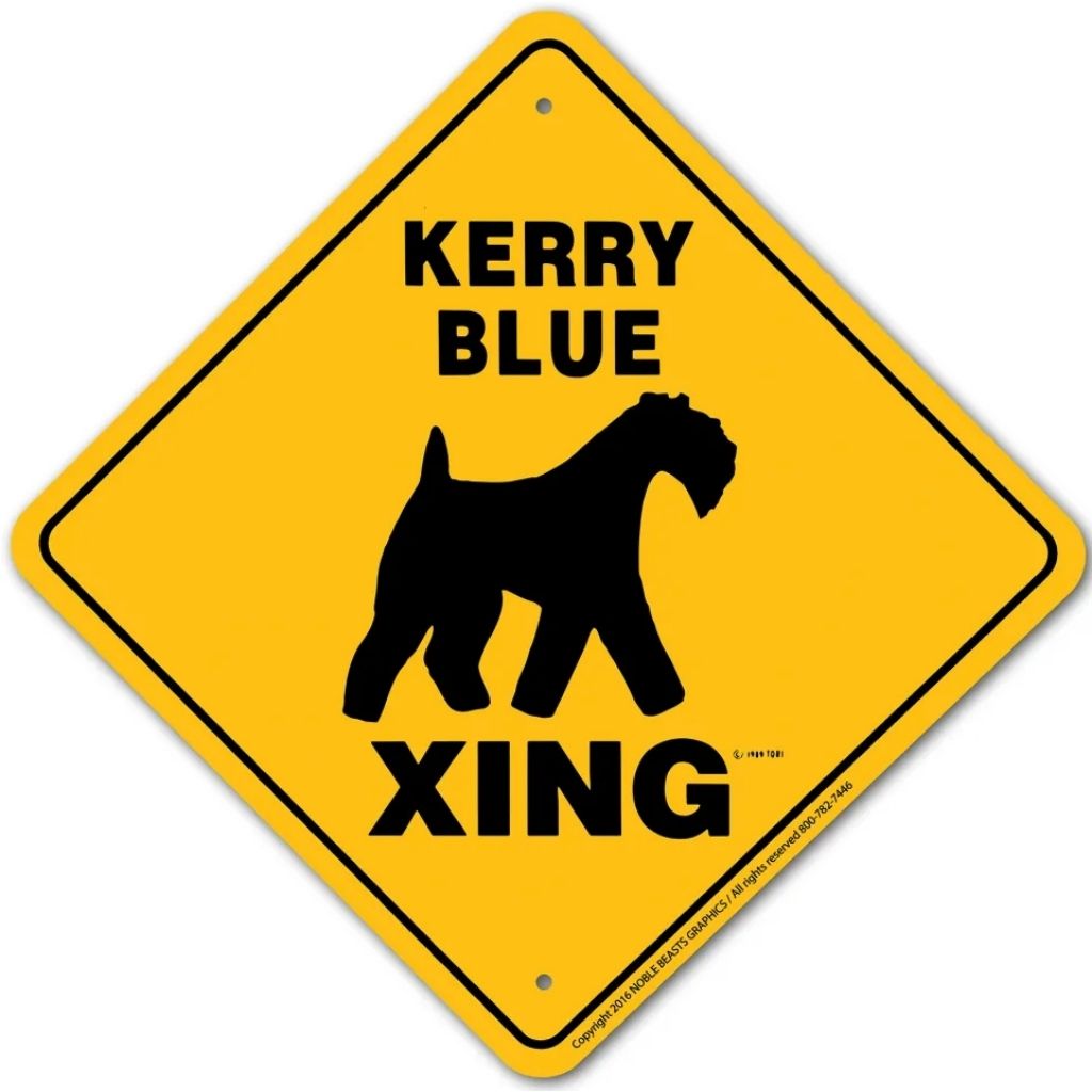 Noble Beasts - Kerry Blue Terrier X-ing Sign