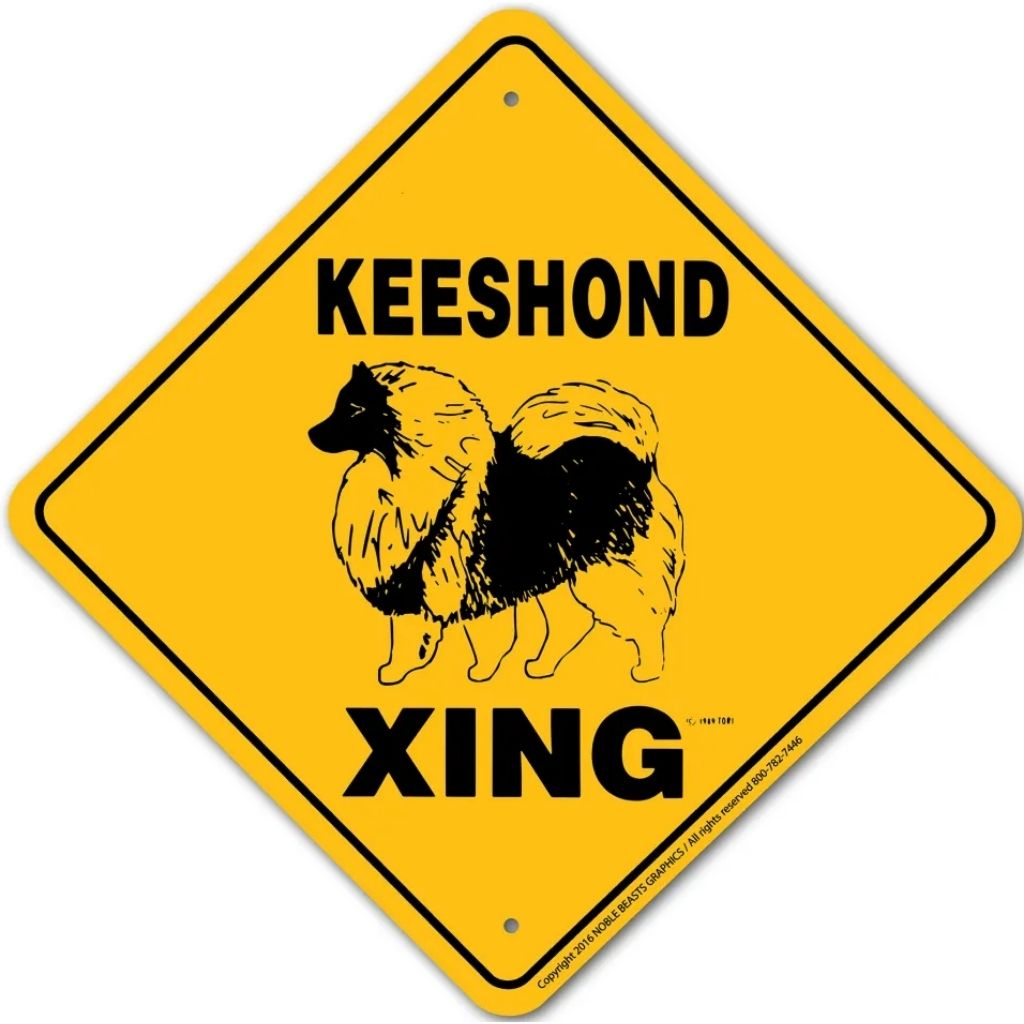 Noble Beasts - Keeshond X-ing Sign