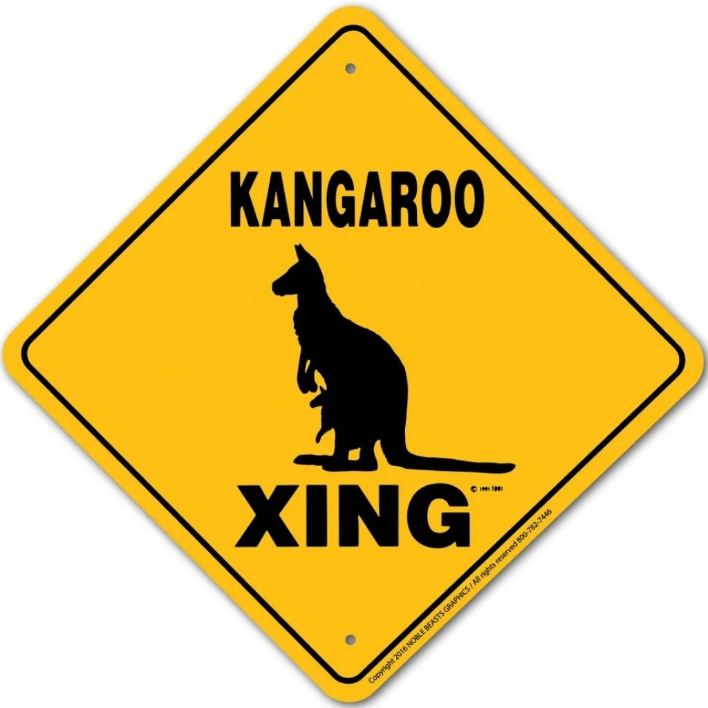 Noble Beasts - Kangaroo X-ing Sign
