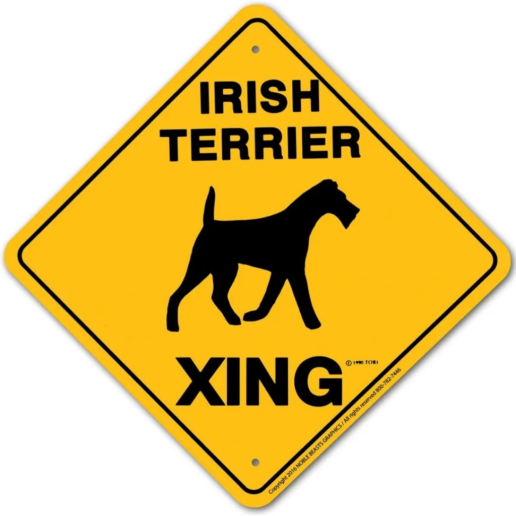 Noble Beasts - Irish Terrier X-ing Sign