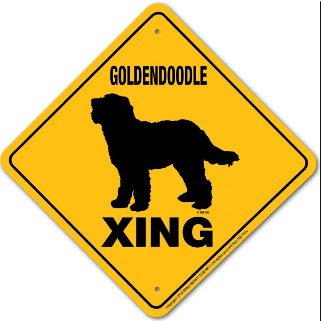 Noble Beasts - Goldendoodle X-ing Sign