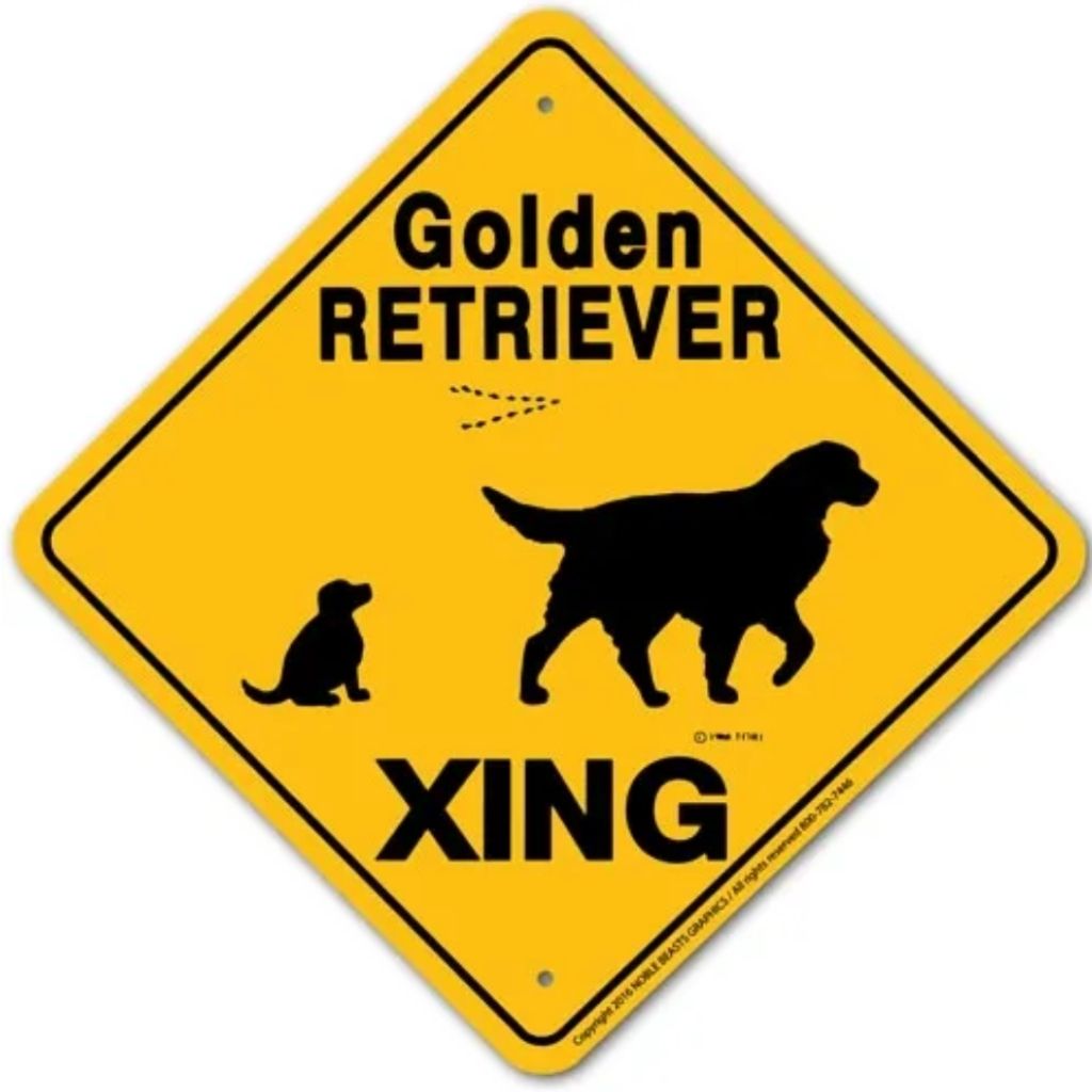 Noble Beasts - Golden Retriever X-ing Sign