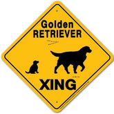Noble Beasts - Golden Retriever X-ing Sign