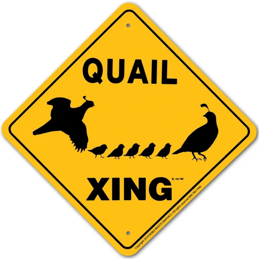 Noble Beasts - Quail X-ing Sign