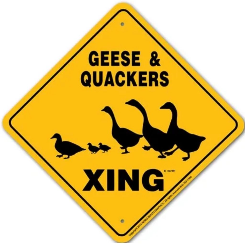 Noble Beasts - Geese & Quackers X-ing Sign